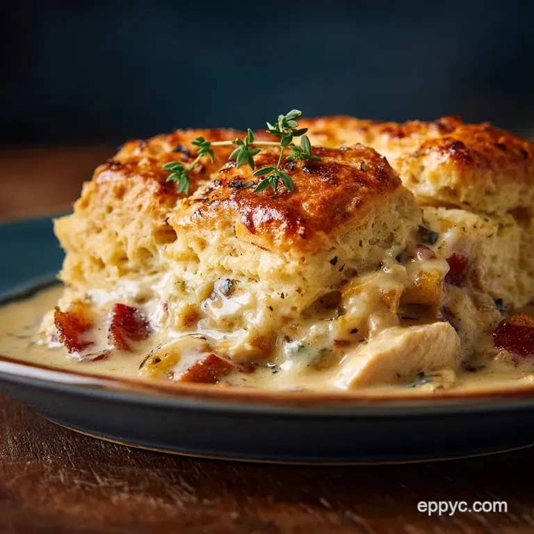 Chicken Recipes Pioneer Woman Style: the Ultimate Creamy Biscuit Casserole presentation