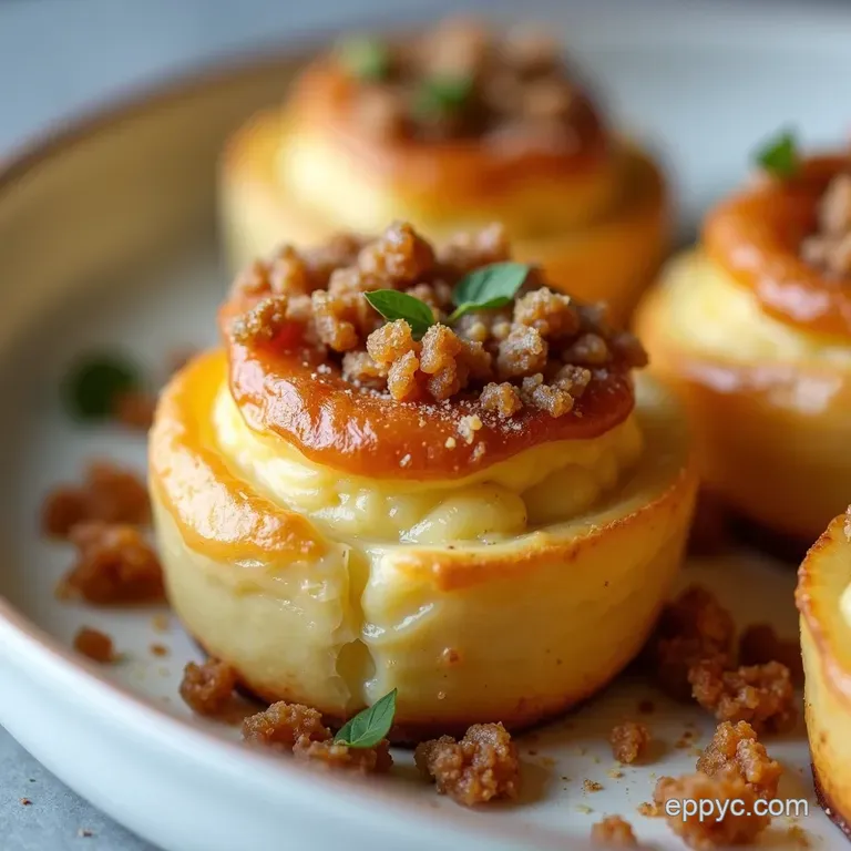 Golden Puff Pastry Pockets Decadent Baked Brie Bites with Autumnal Crumble