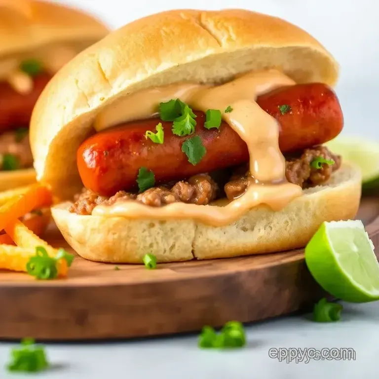 Quick Sriracha Mayo Italian Sausage Sandwich presentation