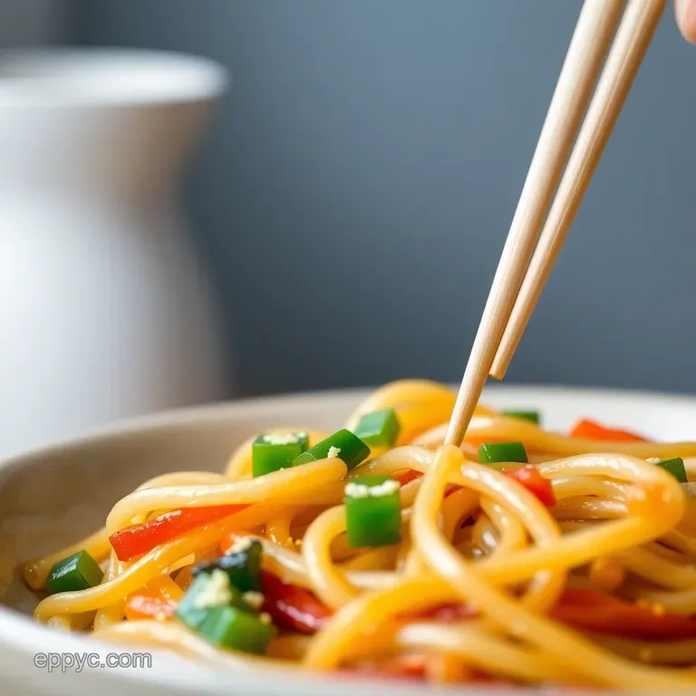 Rainbow Veggie & Chicken Glass Noodle Stir-Fry