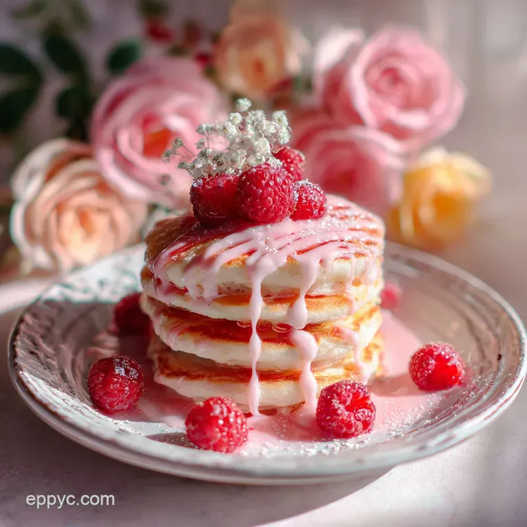 Galentines Day Brunch Recipe with Raspberry Pancakes