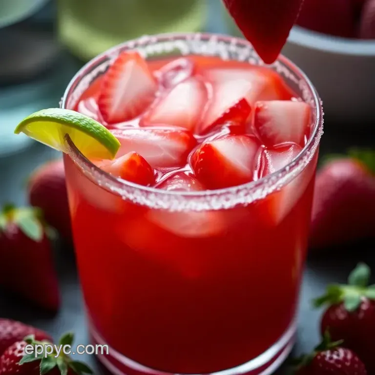 Refreshing Strawberry Margarita Bliss presentation