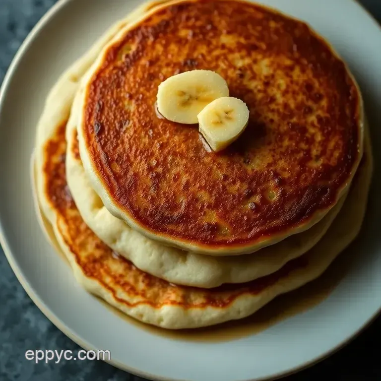 Rice Flour Pancakes with Nutty Banana Maple Syrup presentation