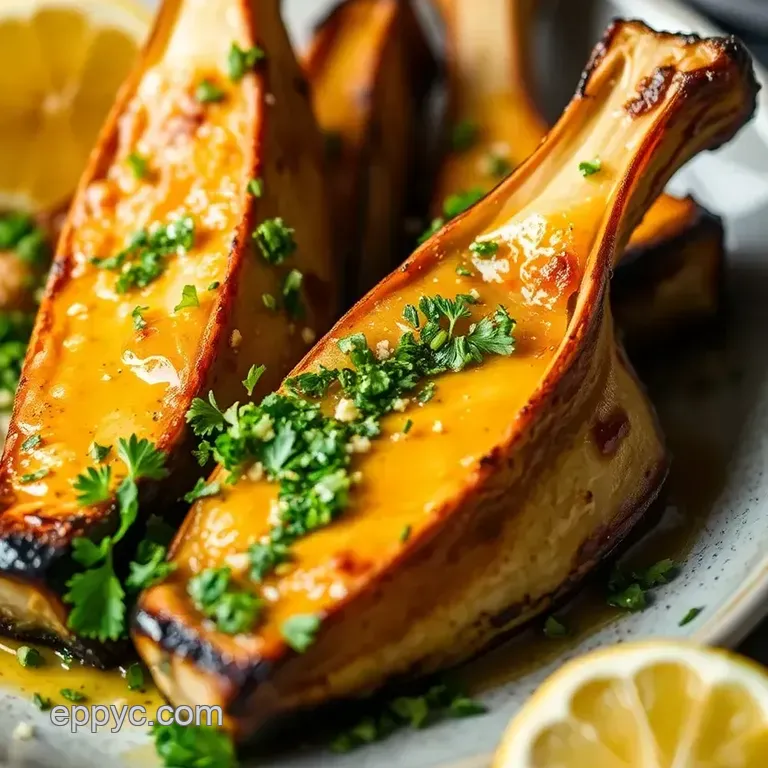 Decadent Roasted Bone Marrow with Zesty Gremolata presentation