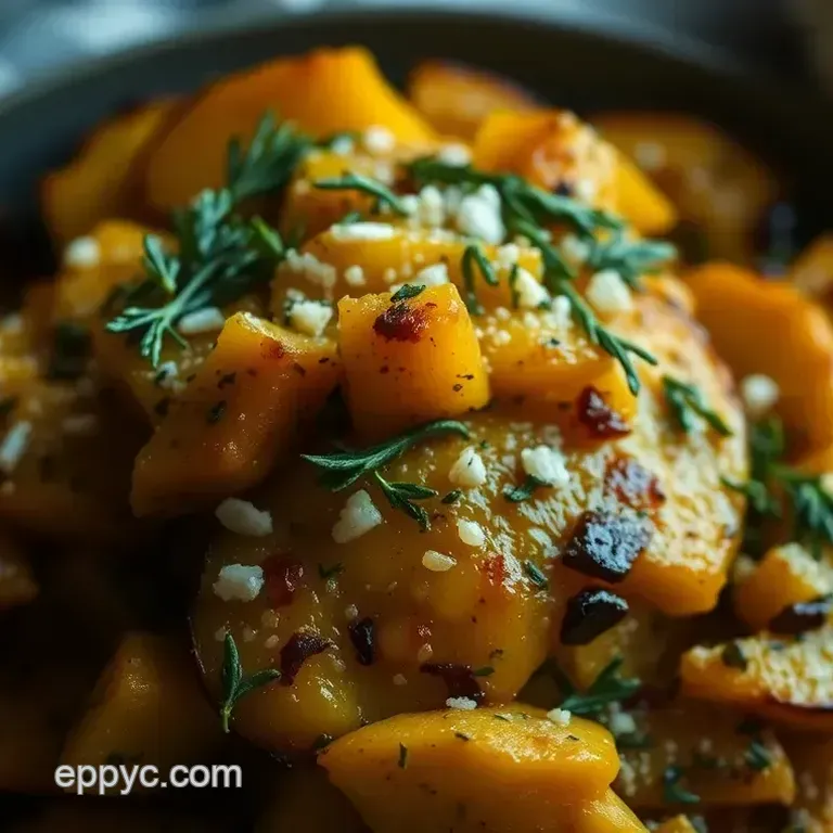 Roasted Coquina Squash with Garlic and Herbs