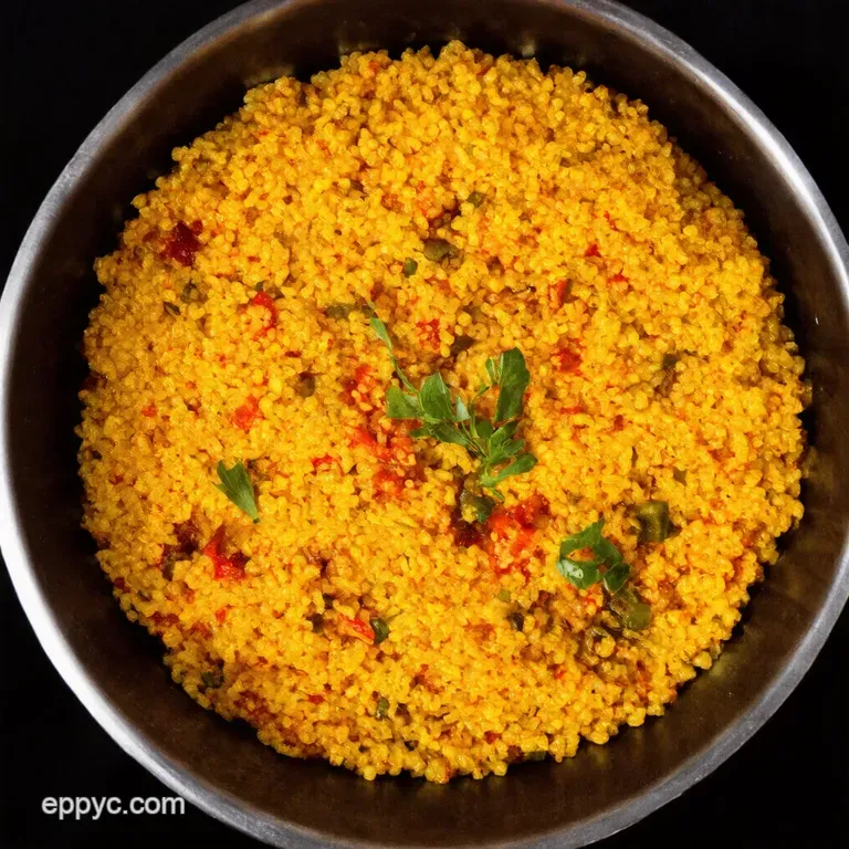 Roasted Vegetable Cous Cous with Fiery Harissa Vinaigrette