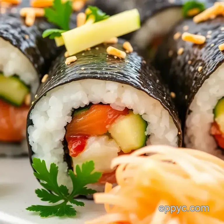 Delightful Salmon Rolls: Sushi with a Splash of Flavor presentation
