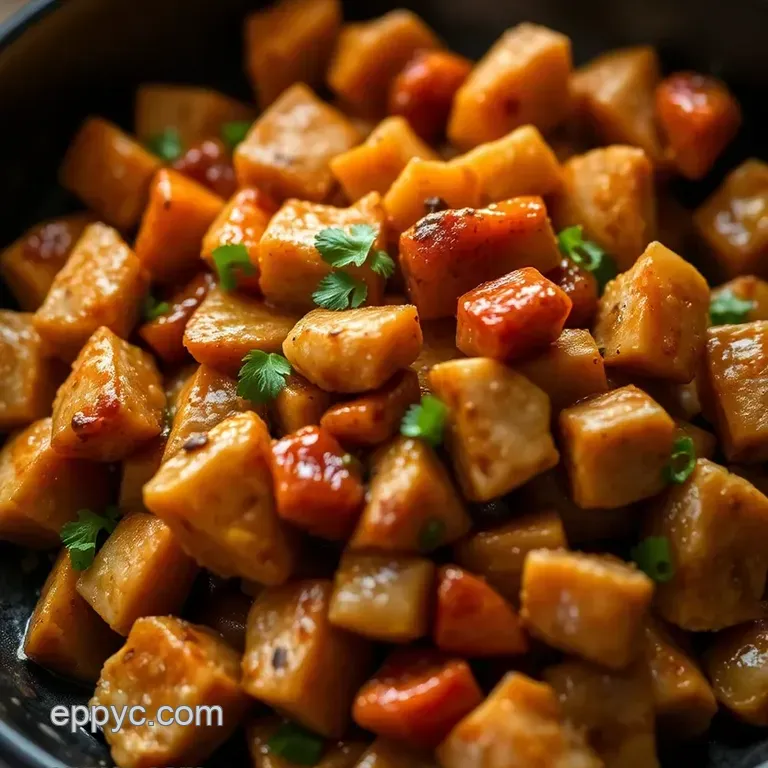 Sake-Infused Chicken Stir-Fry with a Delicious Sake Replacement presentation