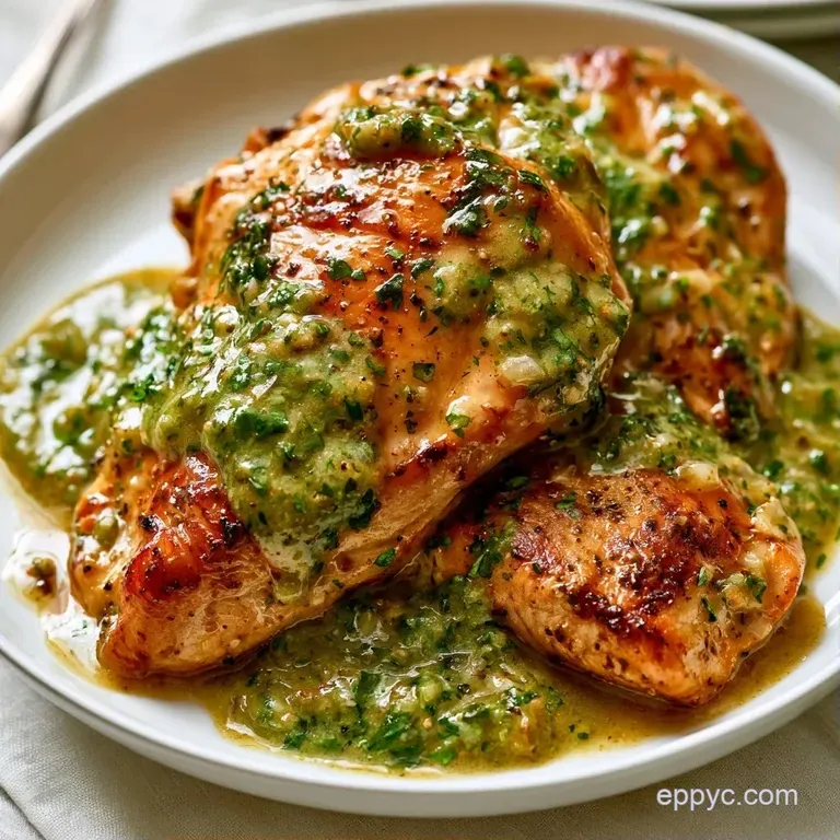 Zesty green chicken served over fluffy white rice, topped with creamy avocado slices and a fresh lime wedge.