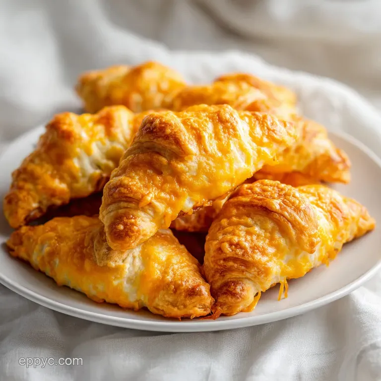 Buttery, golden pastry squares arranged on a white ceramic platter garnished with sprigs of fresh green parsley.