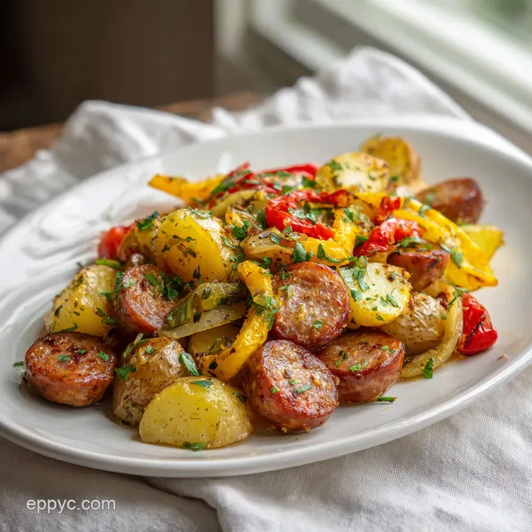 Sausage with Roasted Potatoes and Peppers