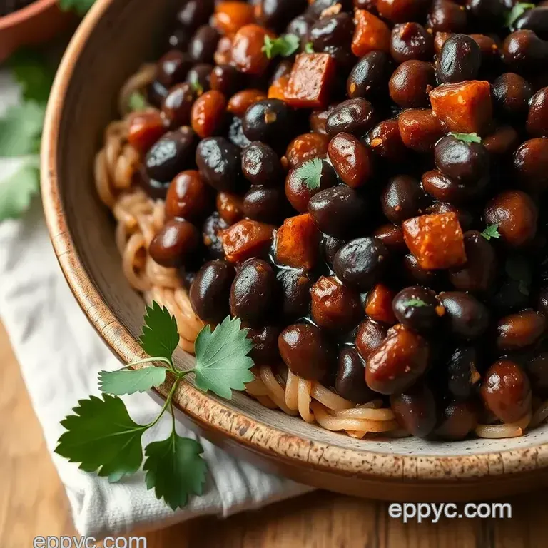 Sautéed Black Beans with Chipotle Flavor presentation
