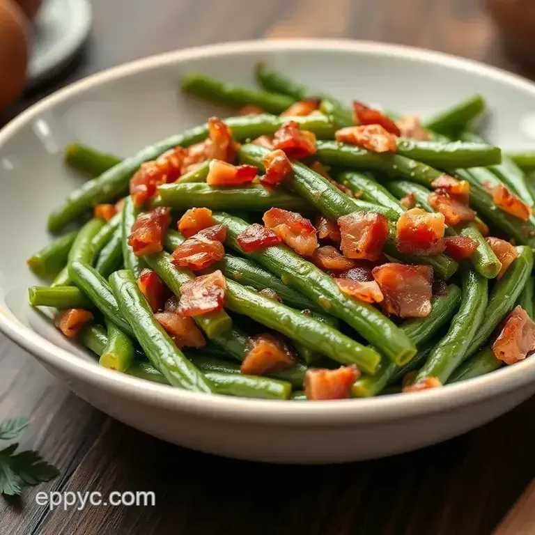 Sauteed Green Beans with Bacon Flavor