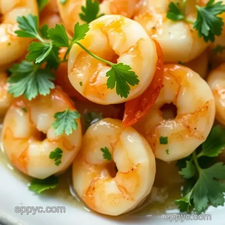 Sautéed Shrimp in Garlic Butter Sauce presentation