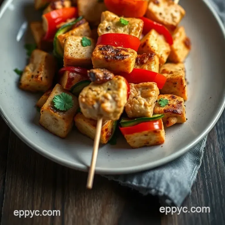 Savory Chicken and Vegetable Skewers presentation