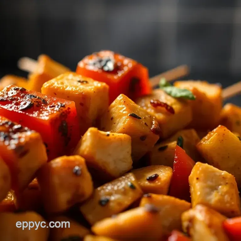 Easy & Flavorful snacks made on sticks nyt: Savory Chicken & Veggie Skewers