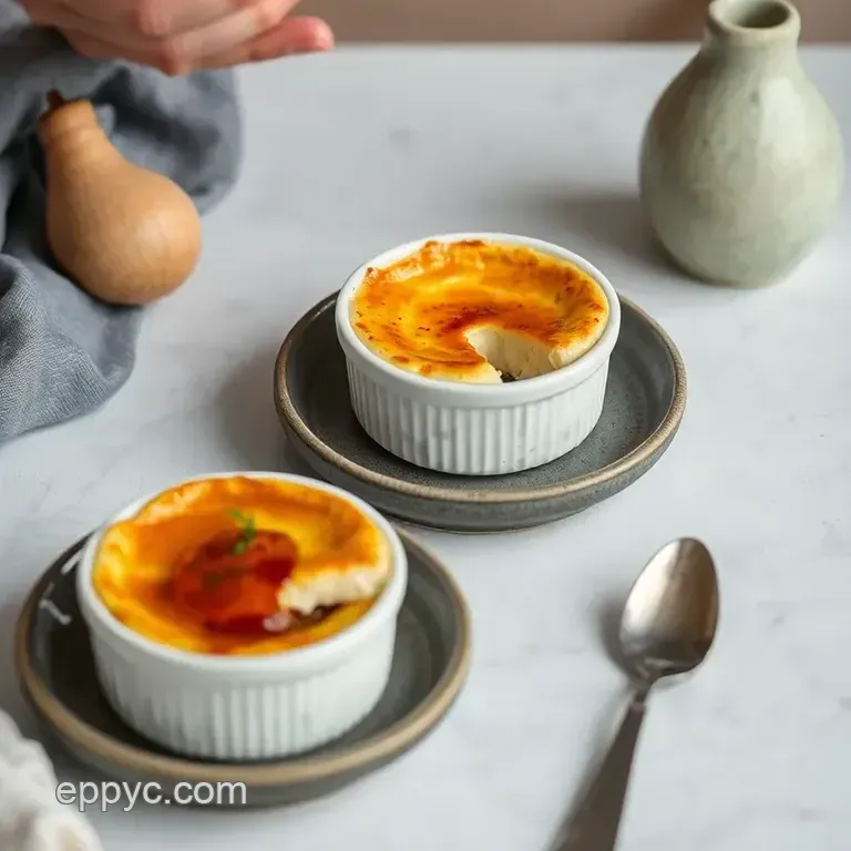Savory Crab Br&ucirc;l&eacute;e with Caramelized Top presentation