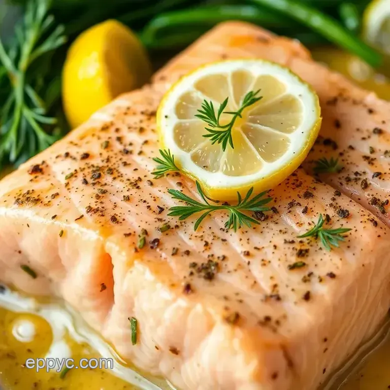 Savory King Salmon with Lemon-Dill Butter Sauce