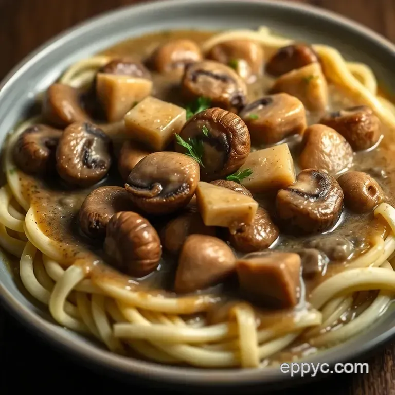 Savory Mushroom Gravy Delight presentation