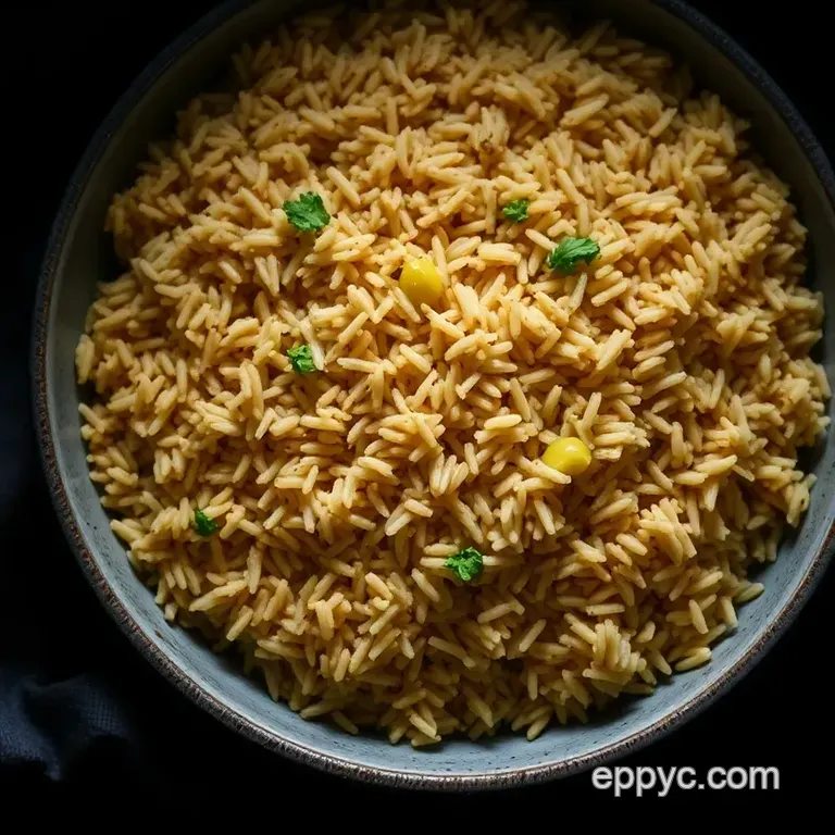 Savory Pilau Brown Rice presentation