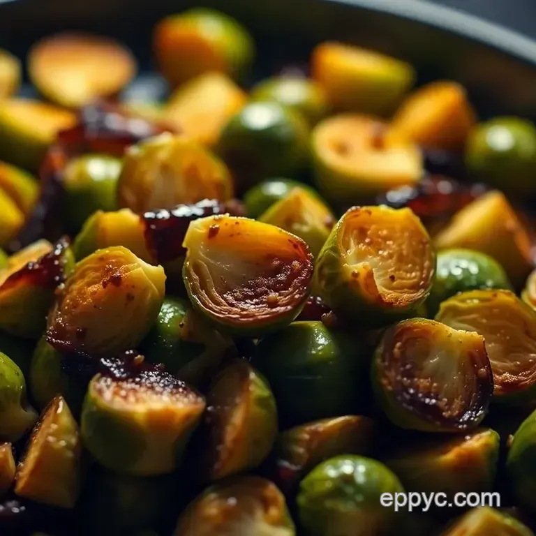 Savory Roasted Brussels Sprouts with Garlic and Balsamic Glaze