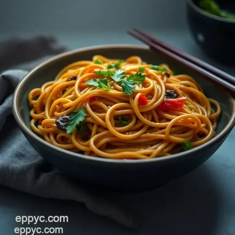 Savory Sesame Noodles: A Quick and Flavorful Delight presentation