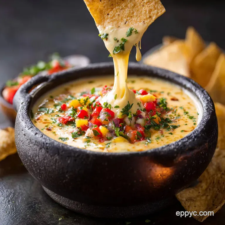 The Golden Ticket Seriously Easy Pubstyle Queso Dip presentation