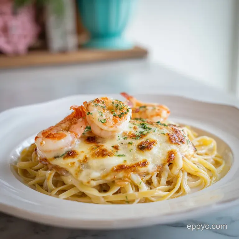 Shrimp Scampi Pasta Bake: Cheesy and Golden