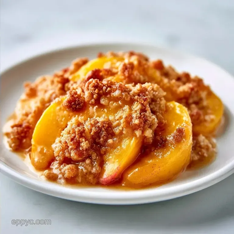 Golden Oat Peach Crumble: Simple Peach Dessert