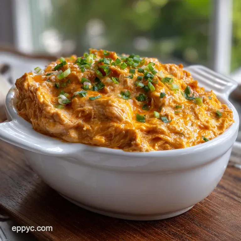 Buffalo Chicken Dip: Creamy Crock Pot Style presentation