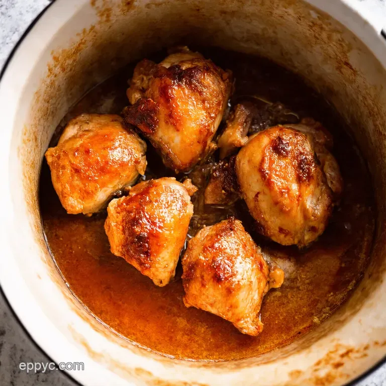 Slow Cooker Honey Garlic Chicken Thighs Set it and Forget it presentation