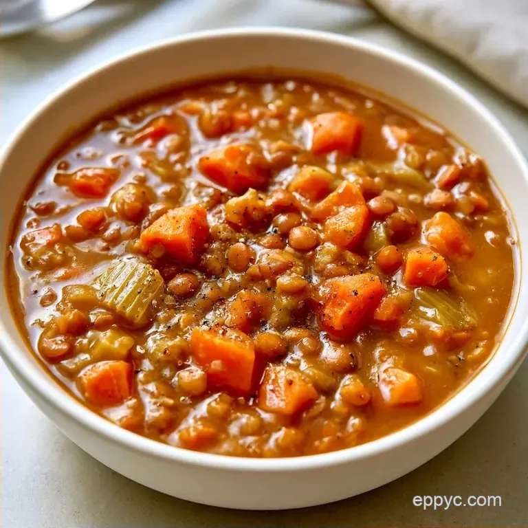 Slow Cooker Lentil Soup with Brown Lentils