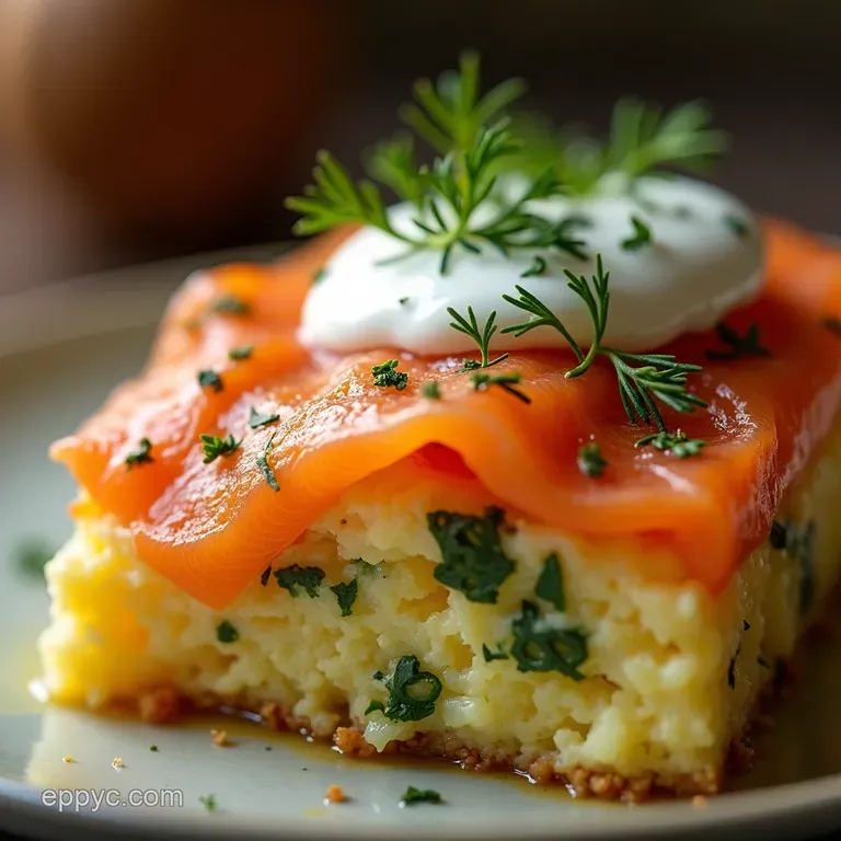 Smoked Salmon Leek Strata The Ultimate Easter Brunch Bake presentation