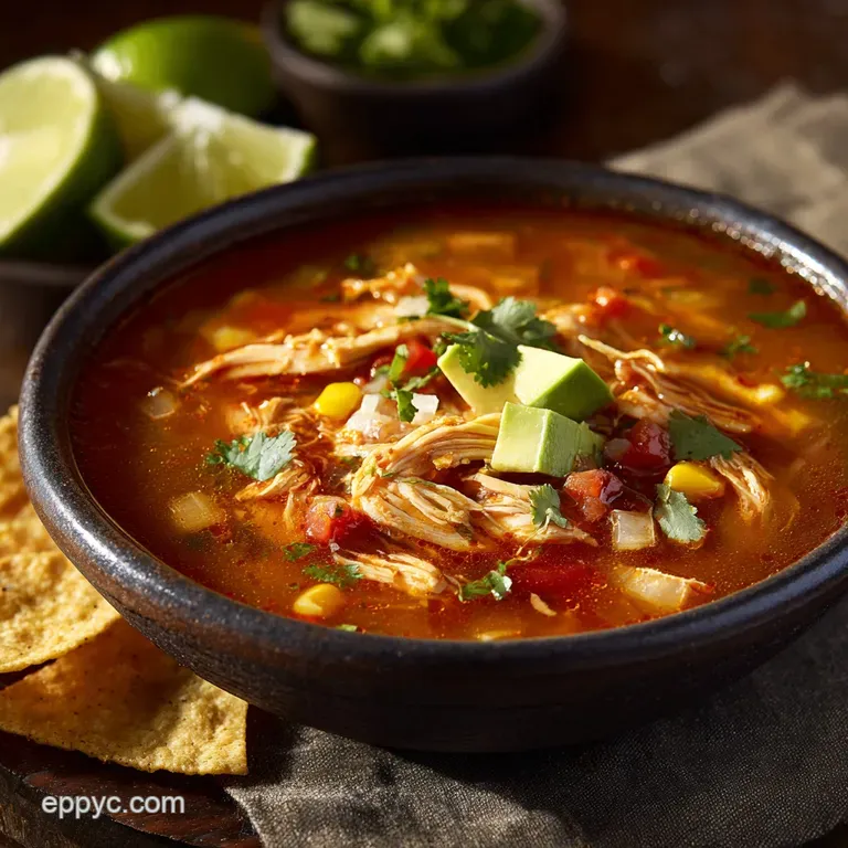 Tortilla Chicken Soup: the Proper Bowl of Smoky Homemade Flavor presentation