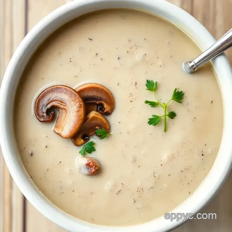 Silky Savory Creamy Mushroom Soup: A Luxurious Bowl in Just 45 Minutes presentation