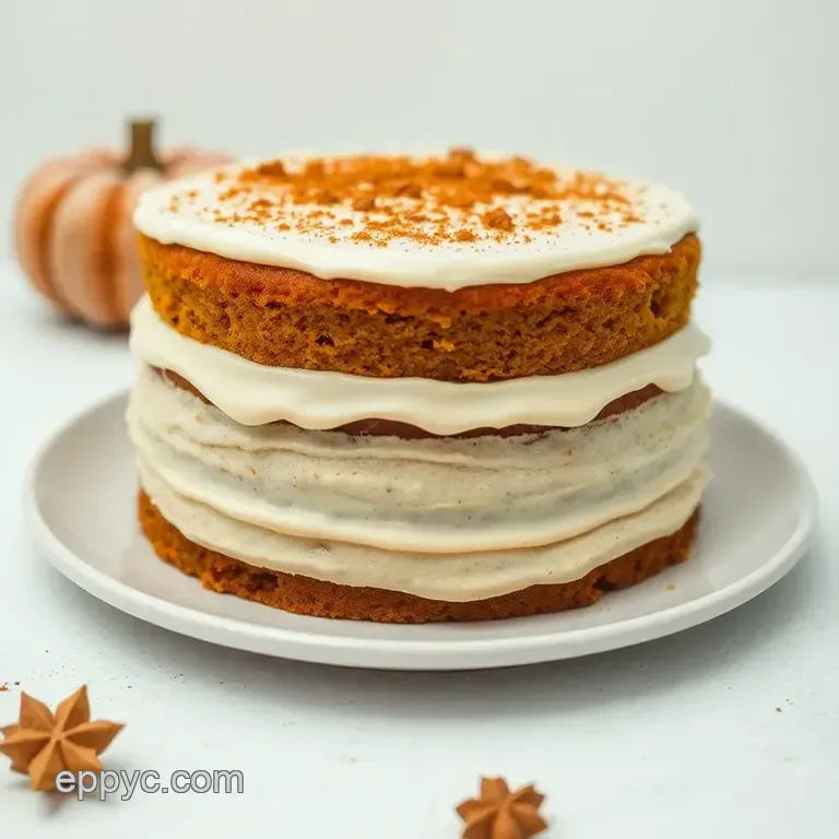 Spiced Pumpkin Layer Cake with Cream Cheese Frosting presentation