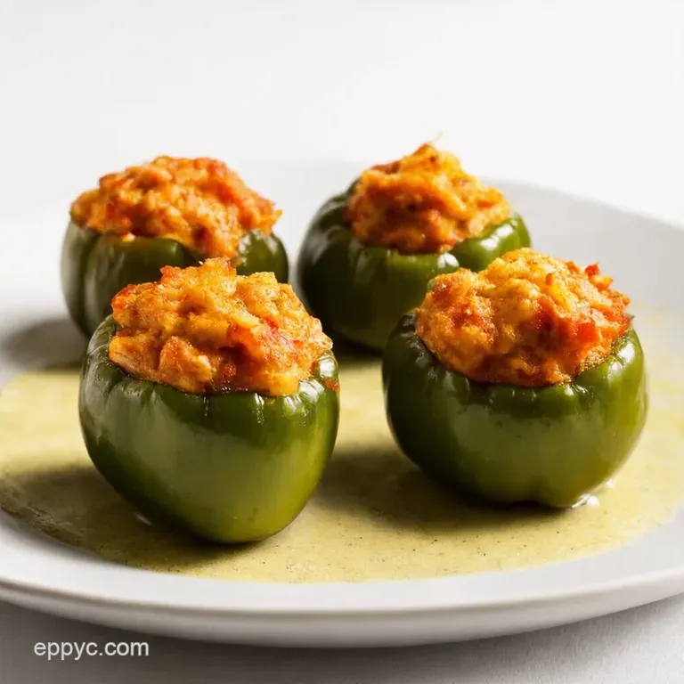 Spicy Sausage and Rice Stuffed Pimientos