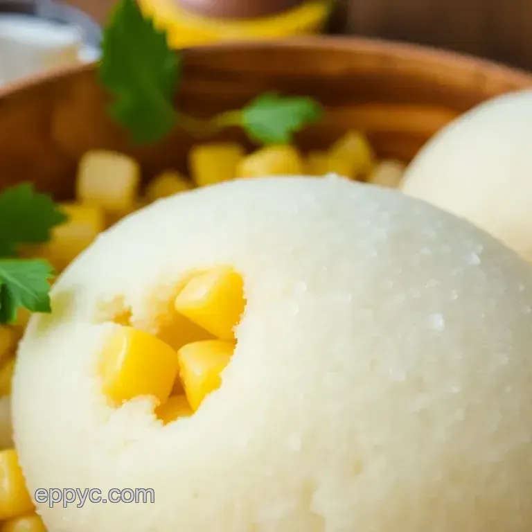 Steam Corn Bollo with Sweet Coconut Flavor