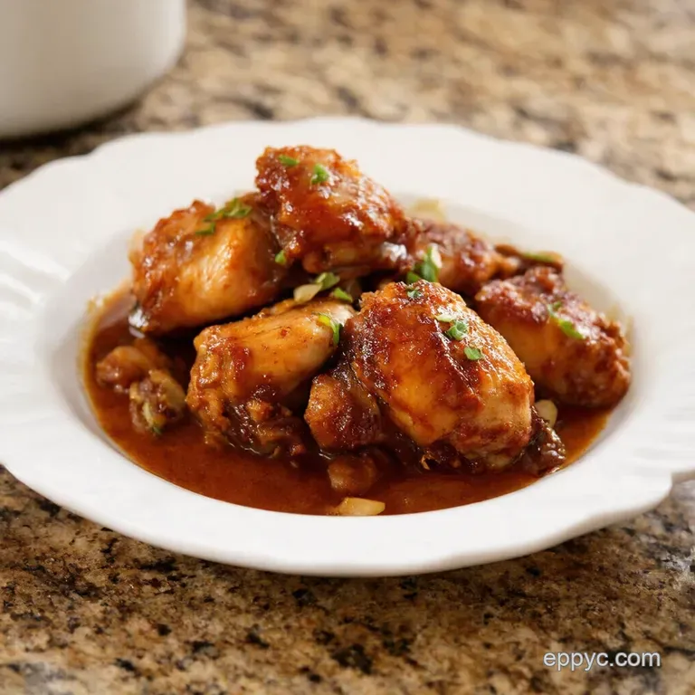 Sticky Sweet Crock Pot Honey Garlic Chicken Thighs presentation