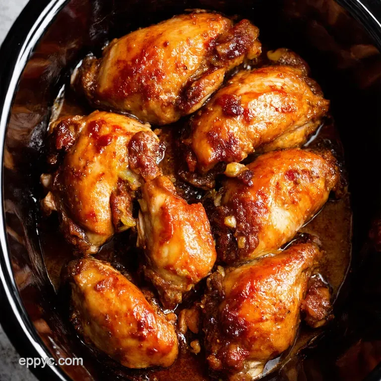 Sticky Sweet Crock Pot Honey Garlic Chicken Thighs