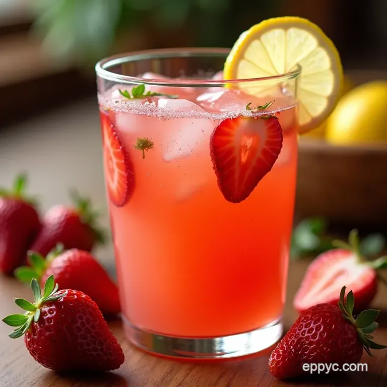 Strawberry Lemonade Bliss Perfectly Pink Refreshingly Tart presentation