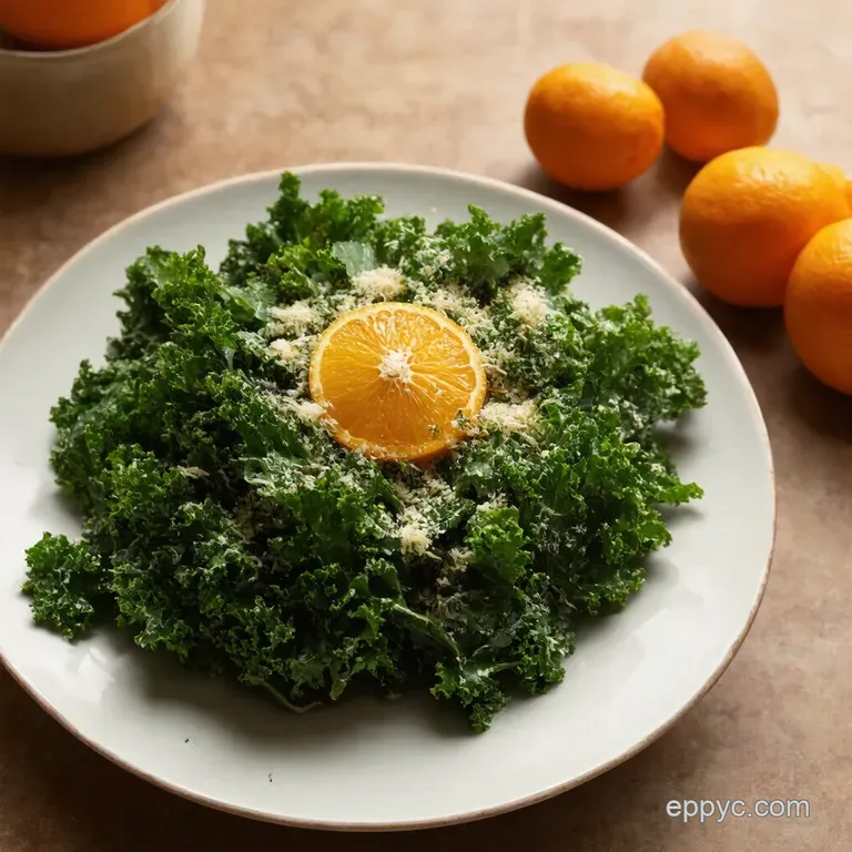 Sunshine Citrus Kale Caesar Salad with Crispy Chickpeas presentation