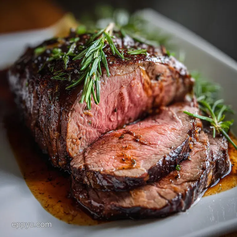 Top Round Roast: Tender Herb Crusted Finish