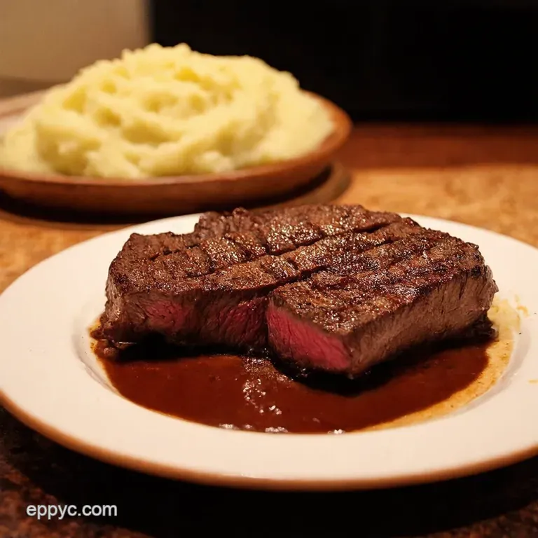 The Perfect Panseared Steak with Dreamy Creamy Mashed Potatoes presentation