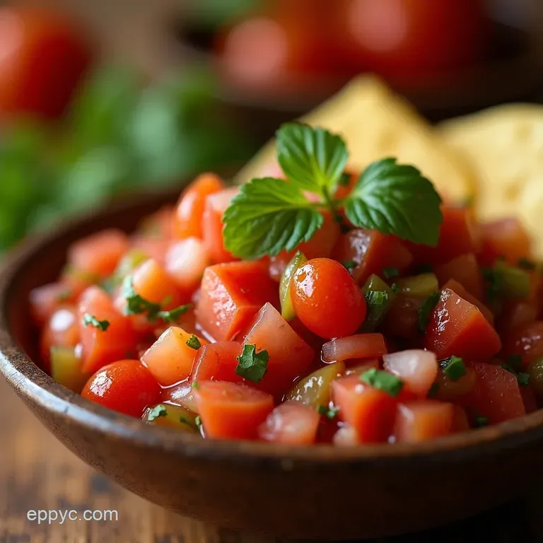 The Proper Cuppa Pico de Gallo Fresh Fiery Salsa Fresca presentation