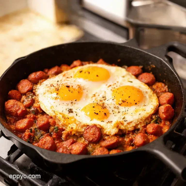 The Ultimate Chorizo Potato Breakfast Skillet presentation