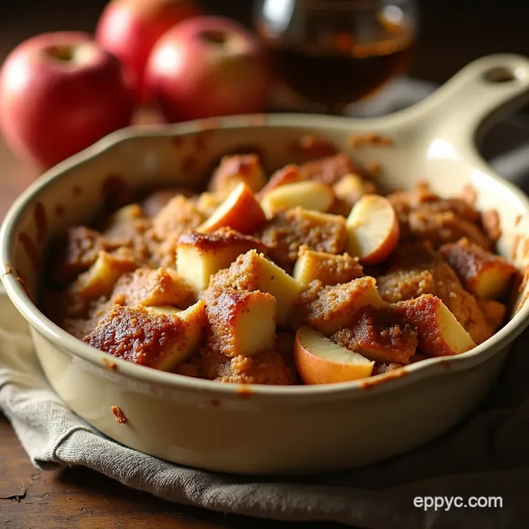 The Ultimate Rustic Apple Cinnamon Brown Betty Comfort in a Casserole Dish presentation
