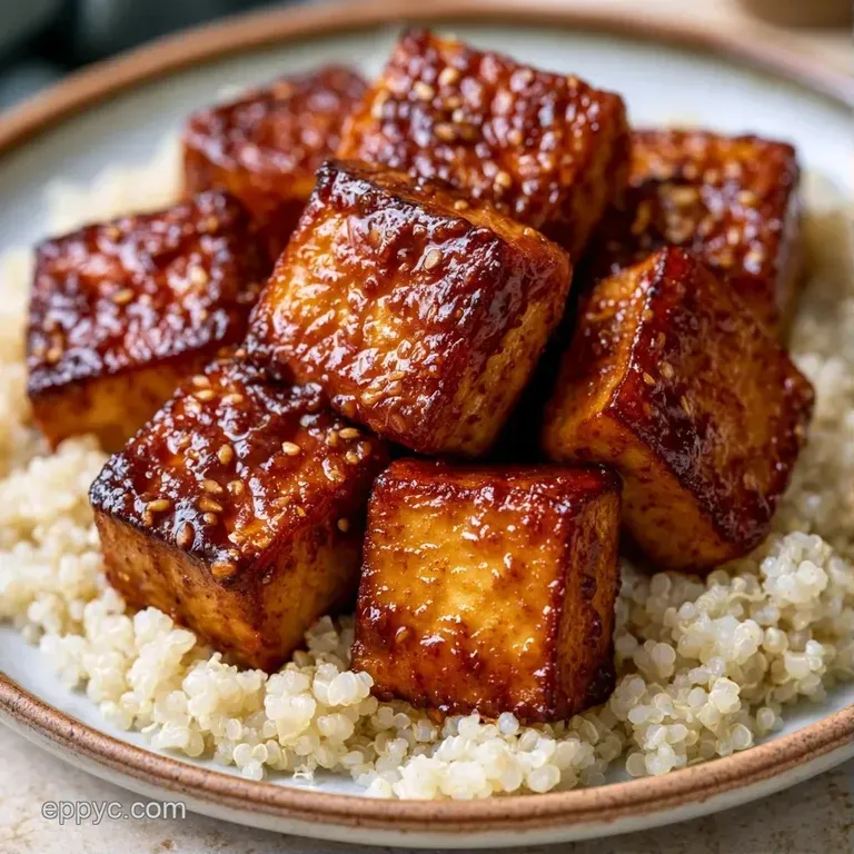 A bright bowl featuring fluffy grains topped with seared tofu, creamy avocado slices, and colorful julienned carrots.