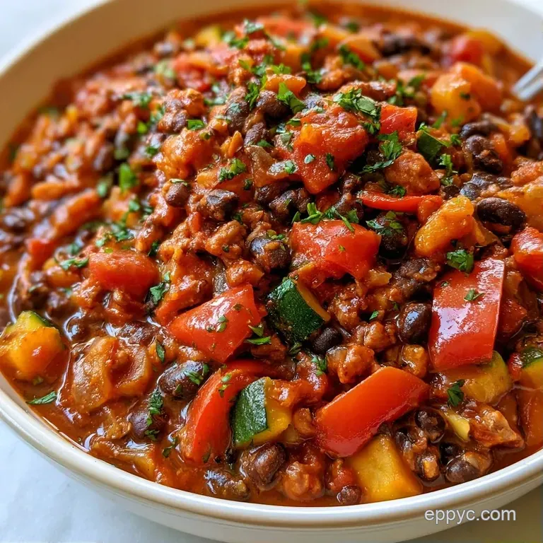 A white bowl of thick chili topped with a dollop of cool cream, shredded cheddar, and fresh green cilantro sprigs.