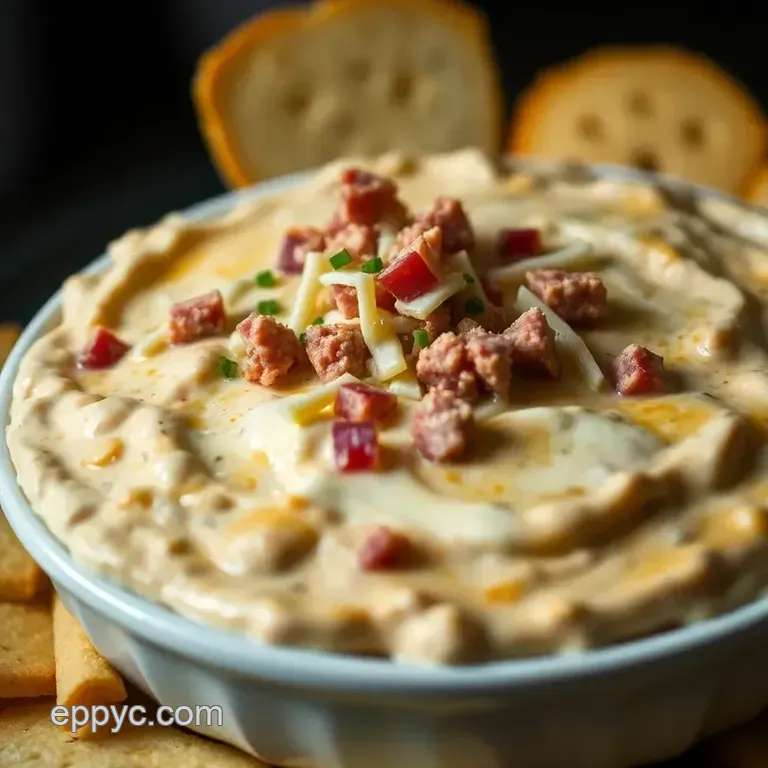 Ultimate Reuben Sandwich Dip: A Creamy Savory Delight! presentation